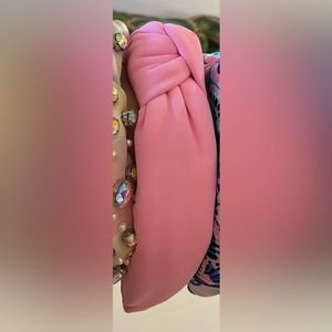 Barbie pink neoprene Lele Sadoughi headband